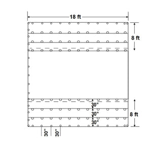 Sigman 8' Drop 3-Piece Flatbed Lumber Tarp Heavy Duty - 18' x 24' Center Piece Only - 18 oz Vinyl Coated Polyester - 3 Rows D-Rings